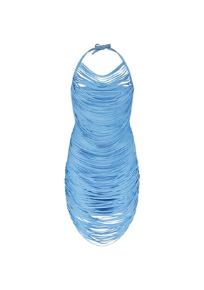 David Koma strappy-detail halterneck mini dress - Blue
