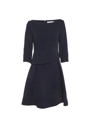 Christian Dior Pre-Owned boat-neck wool midi dress - Blue