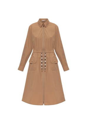 Moncler drawstring-waist zip-up midi dress - Neutrals