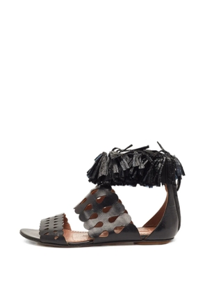 Alaïa Pre-Owned cut-out fringe sandals - Black