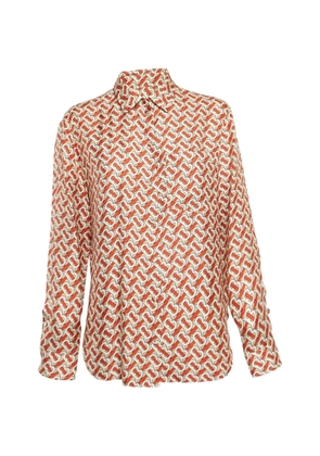 Burberry Pre-Owned monogram print silk shirt - Orange