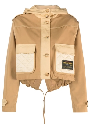 Moschino cropped hooded jacket - Neutrals