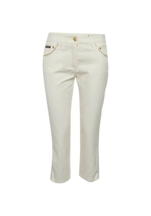 Dolce & Gabbana Pre-Owned gold-trim cropped jeans - White
