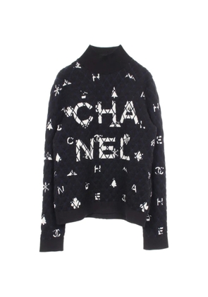 CHANEL Pre-Owned 1986-1988 high-neck logo sweater - Black