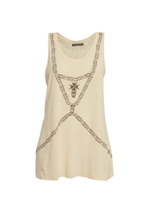 Alexander McQueen Pre-Owned chain-print crossover-back tank top - Neutrals
