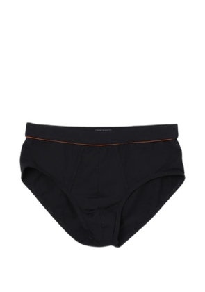 Zegna logo-patch contrast-trim briefs - Black