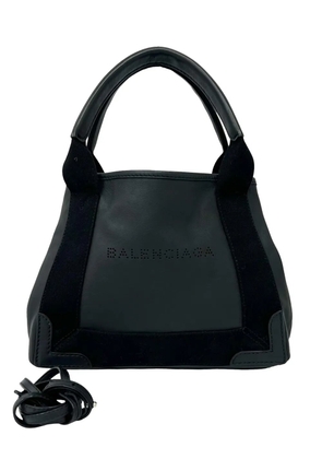 Balenciaga Pre-Owned 2010-2026 Calfskin Perforated Navy Cabas Tote XS satchel - Black