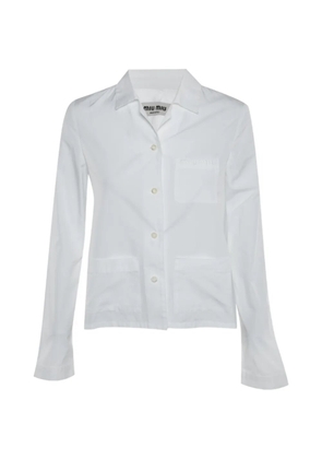 Miu Miu Pre-Owned embroidered-logo shirt - White