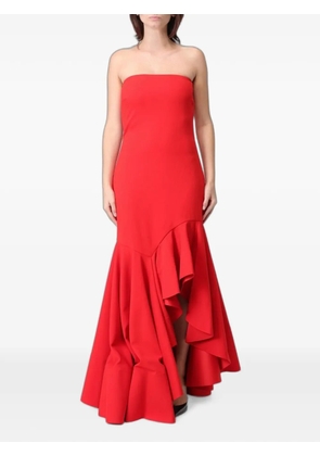 Solace London Hani ruffled strapless dress - Red
