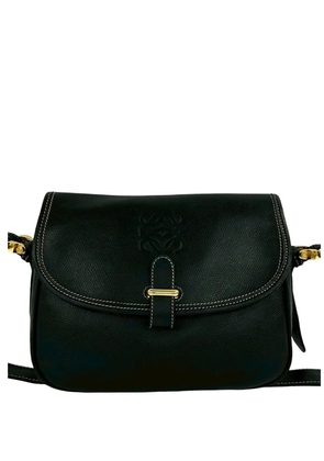 Loewe Pre-Owned 2010-2026 Leather Anagram crossbody bag - Black