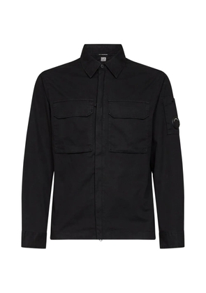 C.P. Company Lens-detail garment-dyed jacket - Black