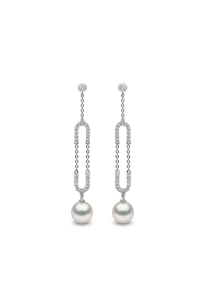 Yoko London 18kt white gold Trend freshwater pearl and diamond earrings - Silver