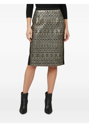 Weekend Max Mara geometric-jacquard pencil midi skirt - Gold