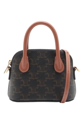 Celine Pre-Owned 2000-2026 Triomphe Coated Canvas Dome satchel - Brown