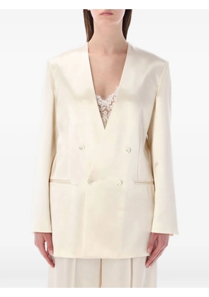 Alberta Ferretti double-breasted satin blazer - Neutrals