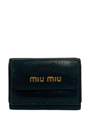 Miu Miu Pre-Owned 2010-2026 Leather Logo Trifold Wallet small wallets - Black