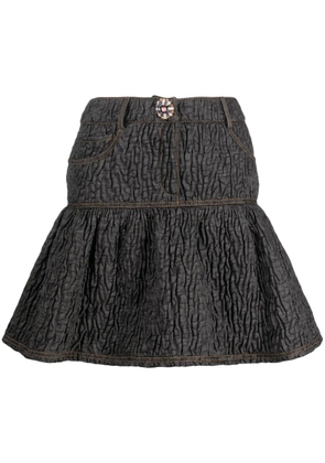 Moschino peplum-hem quilted skirt - Grey