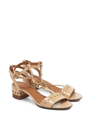 Chloé Pre-Owned Perry ankle strap sandals - Neutrals