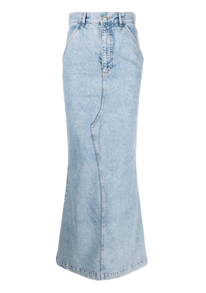 Moschino long washed-denim skirt - Blue