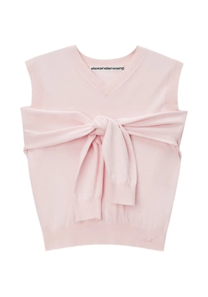 Alexander Wang wrapped-detail V-neck sweater vest - Pink