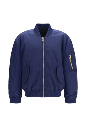 Balmain logo-embroidered bomber jacket - Blue