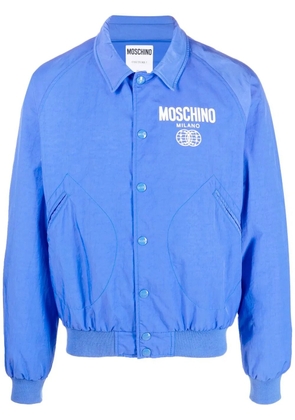 Moschino logo-print bomber jacket - Blue