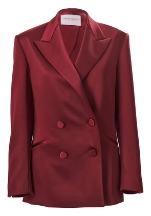 Carolina Herrera double-breasted satin blazer - Red