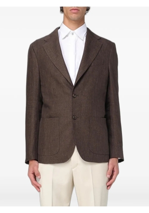 Fay single-breasted linen blazer - Brown