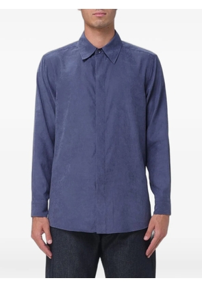 Emporio Armani concealed-fastening long-sleeve shirt - Blue