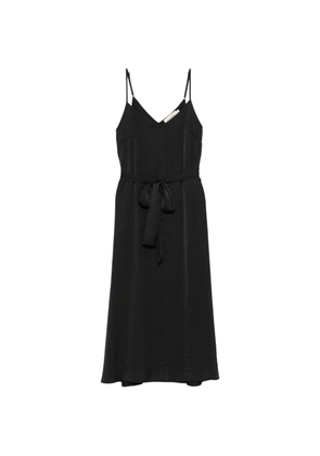 MOUTAKI satin-finish belted midi dress - Black