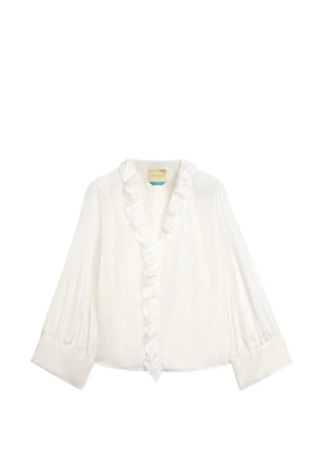 MOMONÌ Montoya ruffled silk blouse - White