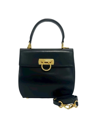 Ferragamo Pre-Owned 2010-2026 Gancini Leather satchel - Black