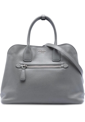 Prada Pre-Owned 2021-2026 Large Saffiano Cuir Dome Bag satchel - Grey