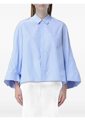 MeimeiJ vertical-stripe flared-sleeve shirt - Blue