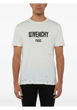 Givenchy Pre-Owned distressed logo-print T-shirt - Neutrals