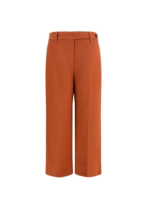 Brunello Cucinelli cigarette pressed-crease wide-leg trousers - Orange