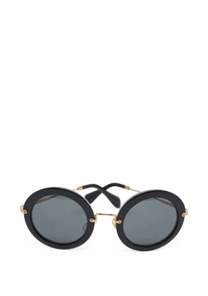 Miu Miu Pre-Owned SMU 13N round sunglasses - Black
