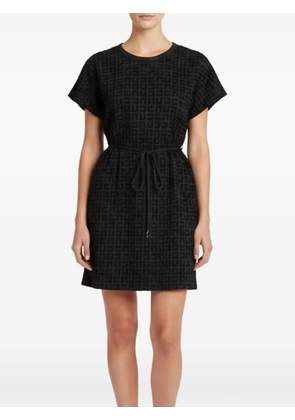 Elisabetta Franchi Monogram-patterned belted mini dress - Black