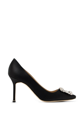 Manolo Blahnik Hangisi 90 crystal-buckle pumps - Black