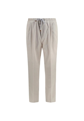 Brunello Cucinelli corduroy drawstring-waist trousers - Neutrals