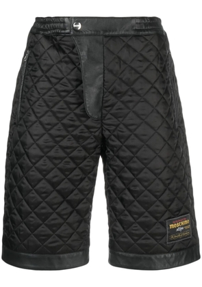 Moschino logo-patch diamond-quilted shorts - Black