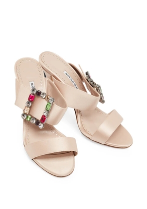 Manolo Blahnik Verda crystal-embellished heeled sandals - Neutrals