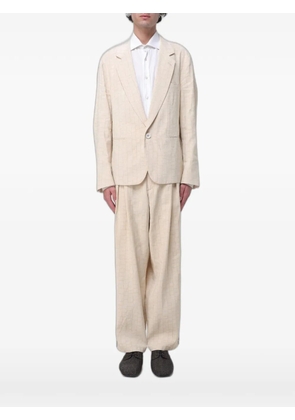 Giorgio Armani jacquard single-breasted suit - Neutrals