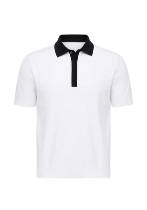 ALPHA STUDIO contrast-collar short-sleeved polo shirt - White