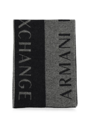 Emporio Armani logo-jacquard scarf - Grey