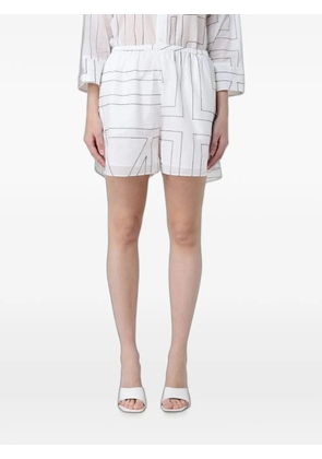 MeimeiJ logo-print cotton shorts - White