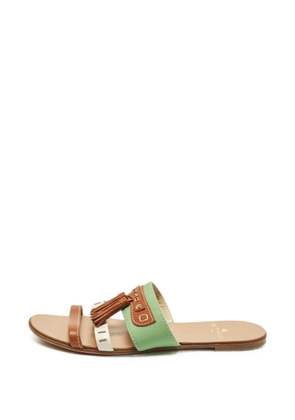 Etro Pre-Owned fringe leather slides - Neutrals
