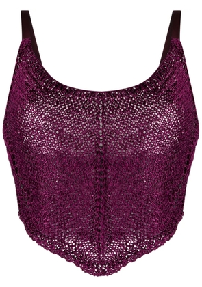 Forte Forte cropped crochet top - Purple