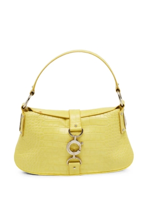 Dolce & Gabbana Pre-Owned clasp-flap croc-embossed hobo bag - Yellow