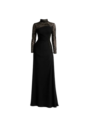Gemy Maalouf sequin-embellished mesh-panel dress - Black